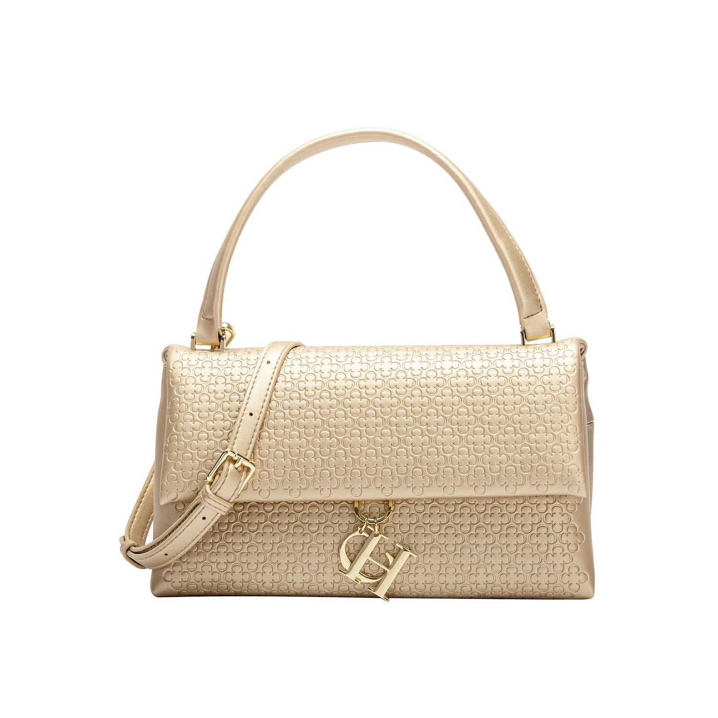 Unique Flower Embossed Box Bag | Soft Metal Accessory Shoulder Purse Luxegan