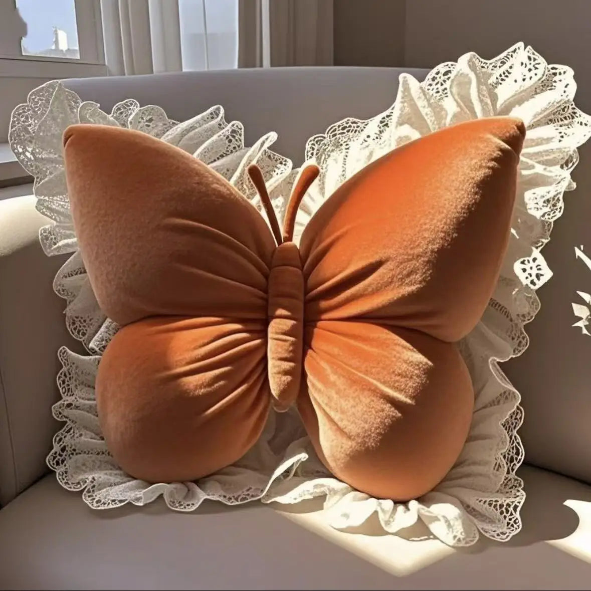 Princess Butterfly Bow Support Cushion | Sophisticated "Grade A" Butterfly Silhouette | Elegant Bedroom & Car Sofa Decorative Pillow | "Dignified" High-Performance Body & Travel Essential for Radiant Versatile Styling Luxegan