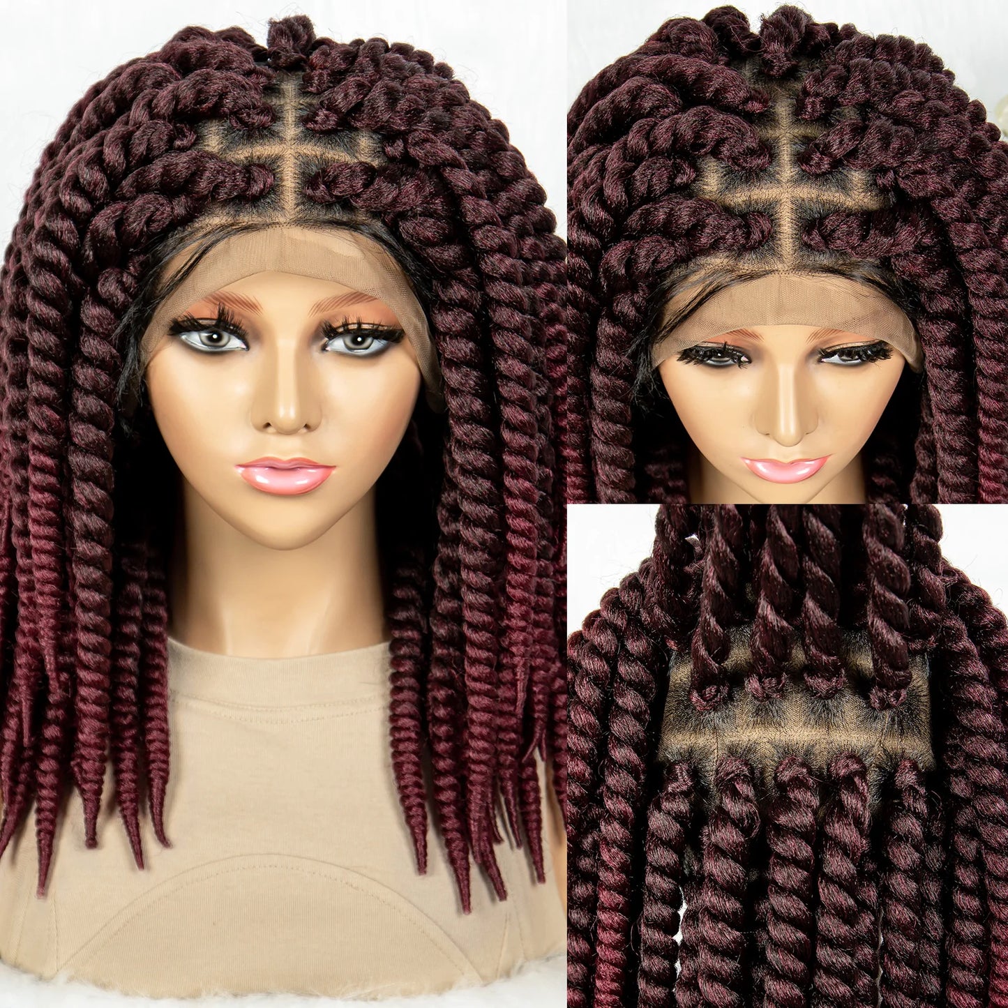 Kima Box Braids Full Lace Wig | Crochet Havana & Mambo Twists with Baby Hair Luxegan