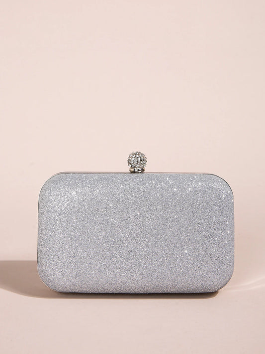 Mini Classic Glitter Square Clutch Bag | Elegant Rhinestone Evening Handbag Luxegan