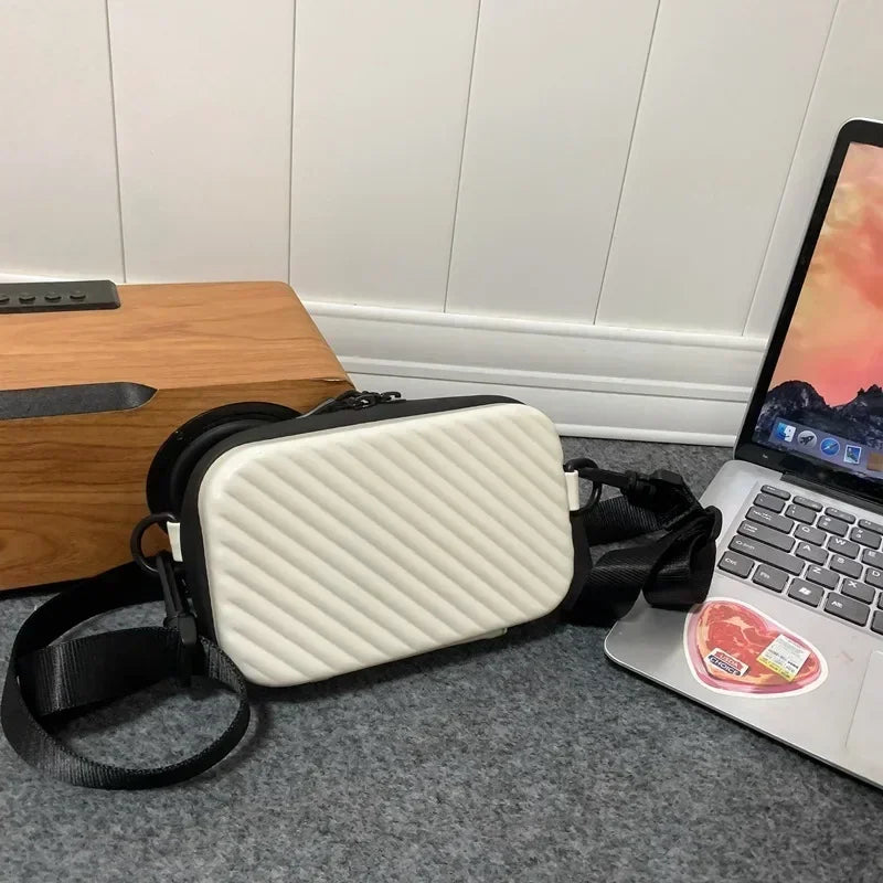 PU Leather Solid Box Bag | Soft Lightweight Casual Unisex Messenger Bag Luxegan