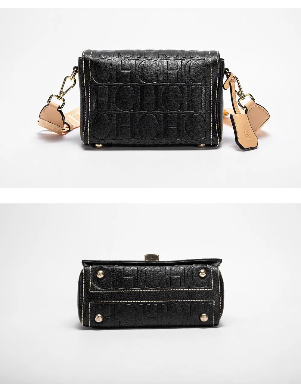 Fashion Design Metal Buckle Women's Shoulder Bag | Luxury Brand Solid Colour Printed Head Bag (Casual Crossbody for Parties) Luxegan