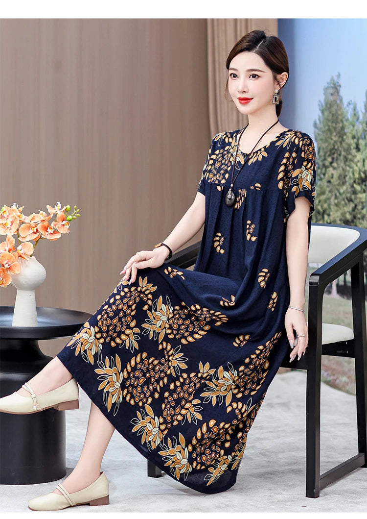 New 2025 Women Dress Female Casual short Sleeve cotton Dresses loose solid Vintage Sweet Clothing Vestidos  vestido verano