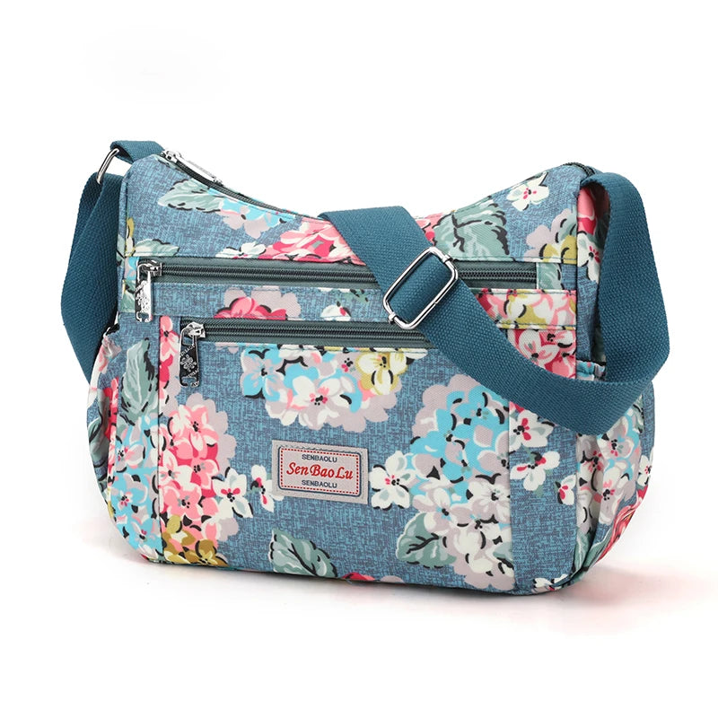 Fashion Floral Pattern Female Shoulder Bag | Pretty Style Girls Shopping Bag | Durable Fabric Women Crossbody Bag (SAC) Luxegan