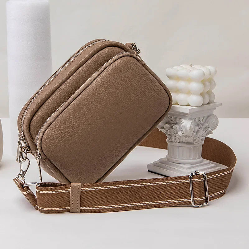 New Lychee Pattern Small Square Bag | Comfortable Weaving Strap Style Wide Shoulder Strap & Crossbody Bag Luxegan