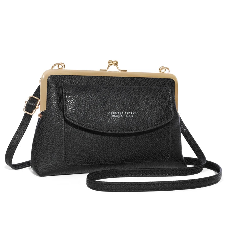 Elegant PU Leather Box Clutch | Party Bag with Criss-Cross and Sequin Detail Luxegan