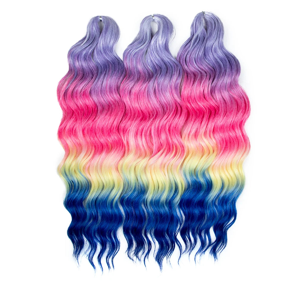 FREEDOM Synthetic Water Wave Crochet Braiding Hair 24 Inch – Ombre & Multi-Tone | 88 Colors | 300g - view 27