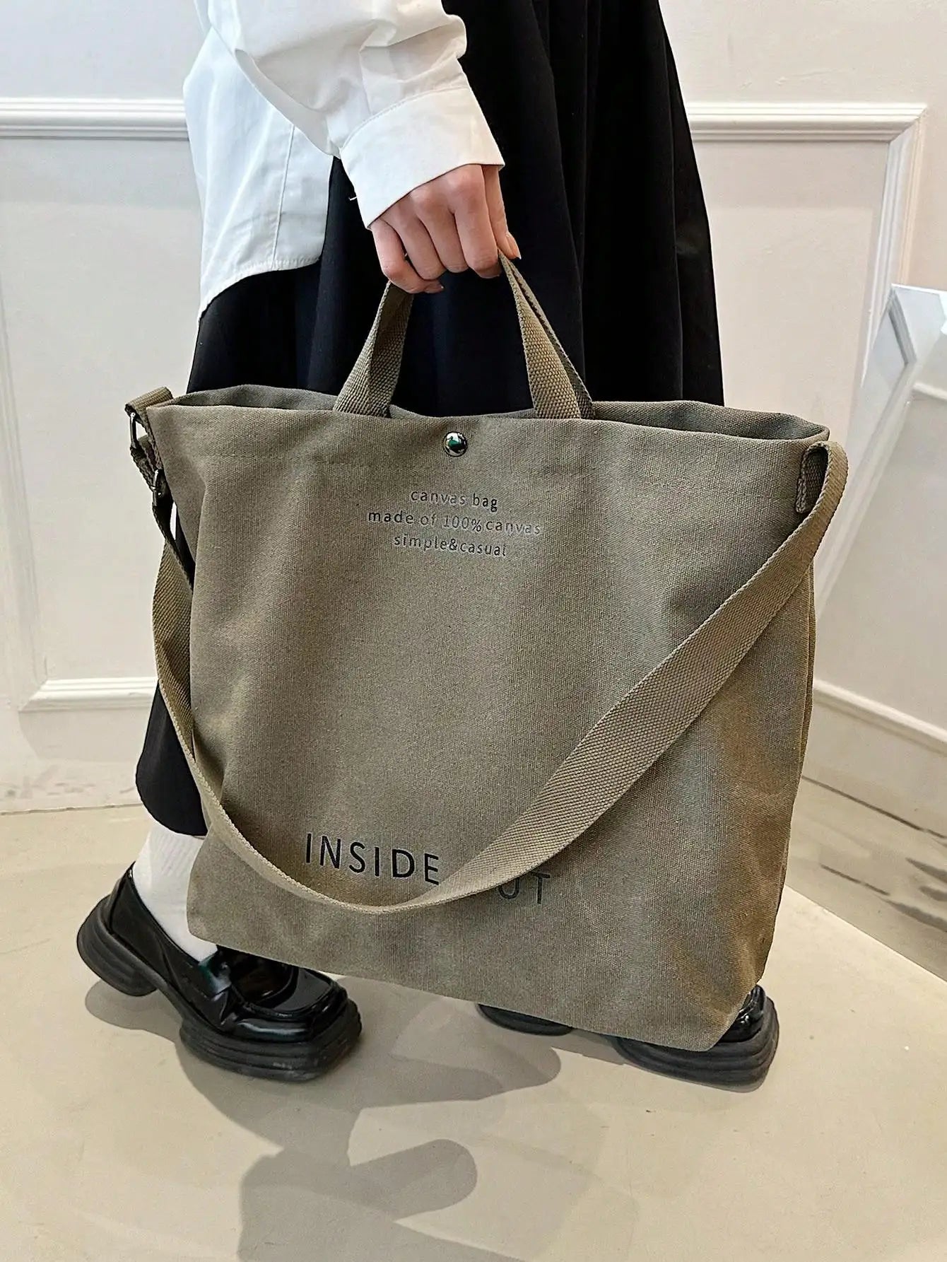 Men's and Women's Simple Crossbody Bag | Wash Canvas Thick Handbag & Large Capacity Arts Student Satchel Luxegan
