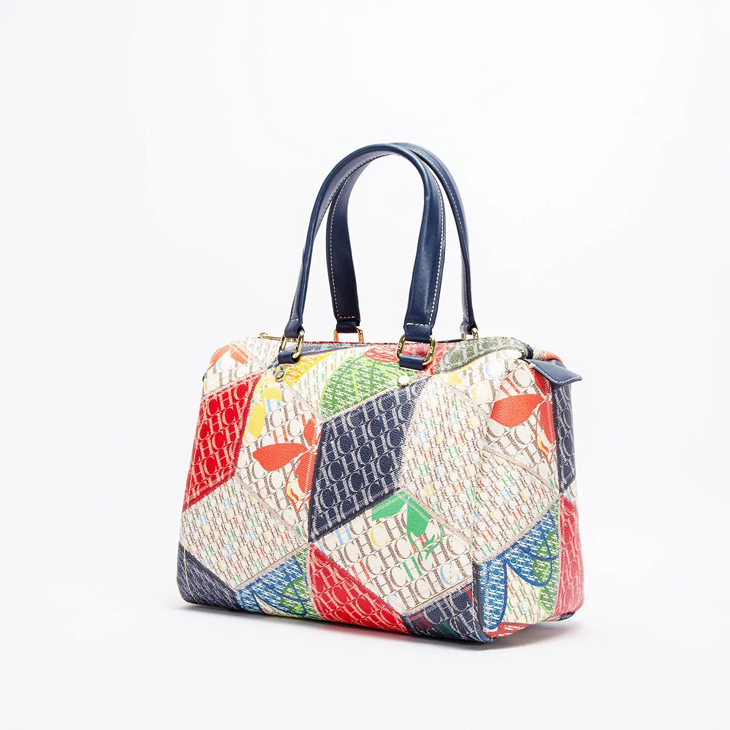 Luxury Jacquard Bowling Bag | Colorful PVC Commuter Crossbody Luxegan