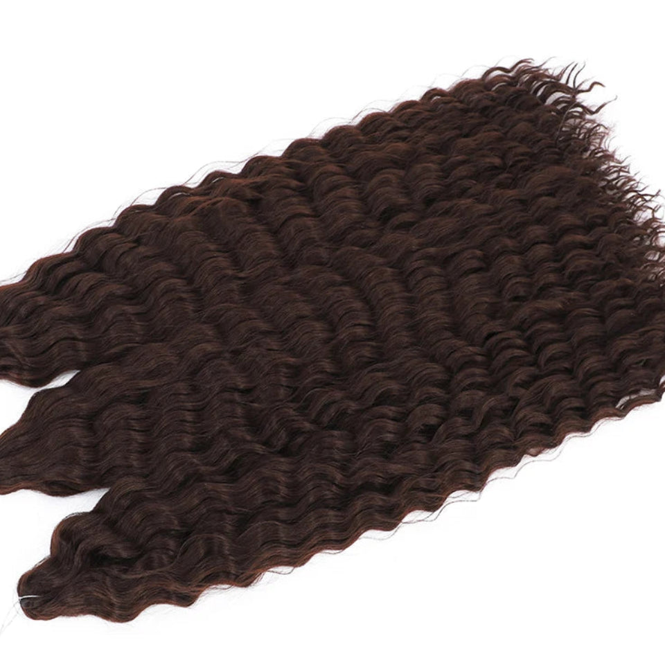 Ariel Curl Water Wave Twist Crochet Hair Extensions | Synthetic Ombre Braiding Hair 22-30 Inch - view 18