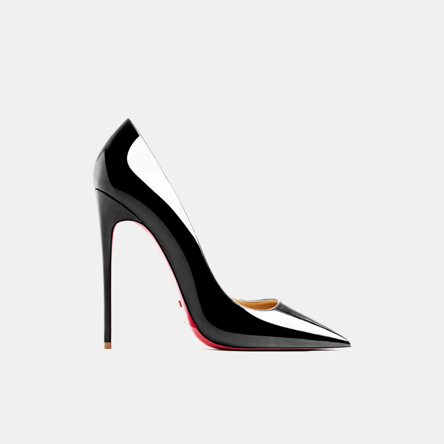 Designer Luxury Brand Stilettos | Sophisticated Red-Bottom Patent Leather Pumps | Elegant "Handmade Classics" Silhouette | "Dignified" Sexy Pointed Toe Party Shoes for Radiant Versatile Styling Luxegan