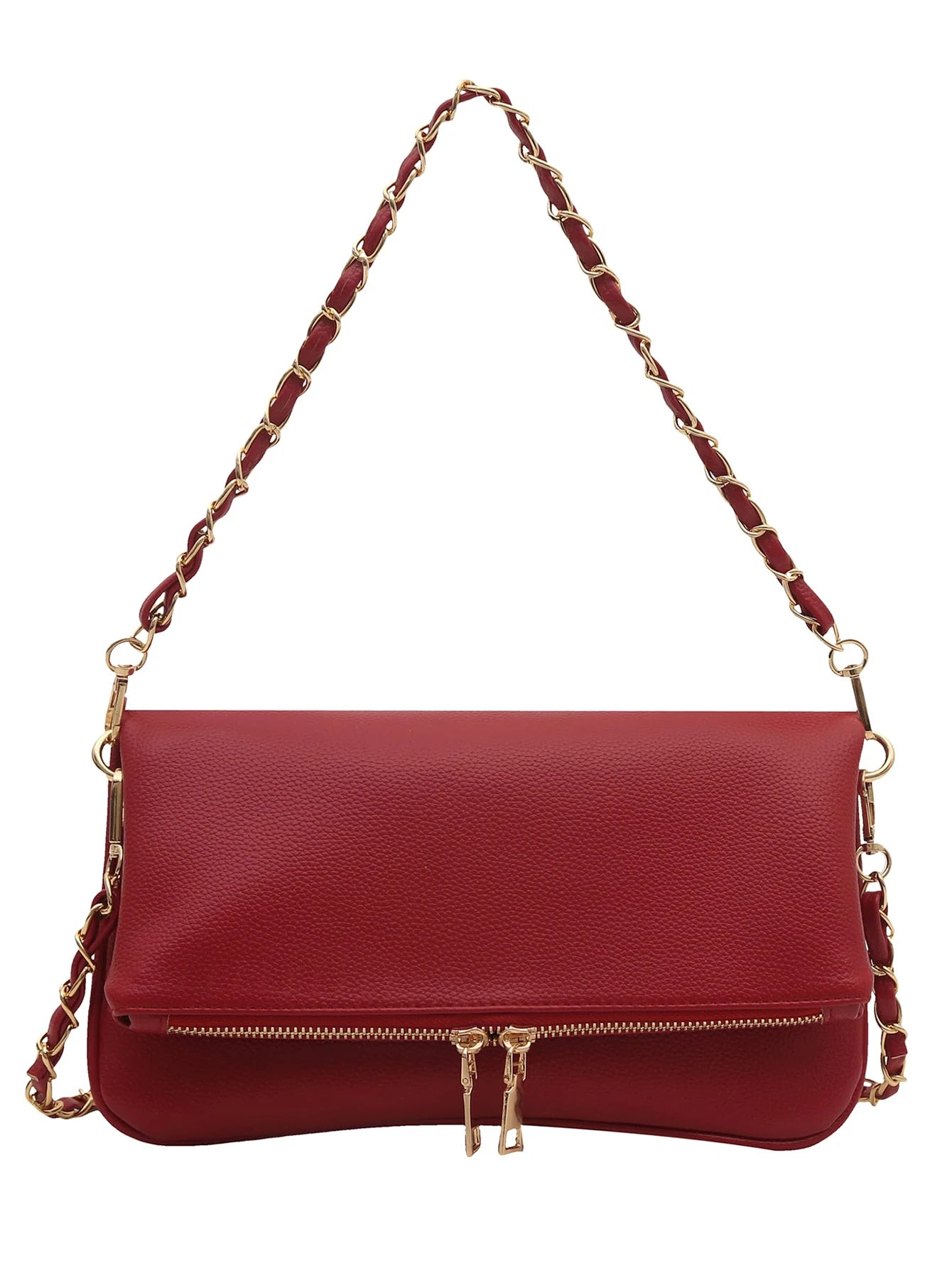 Classic PU Shoulder Bag | Irregular Flip Underarm Bag Luxegan