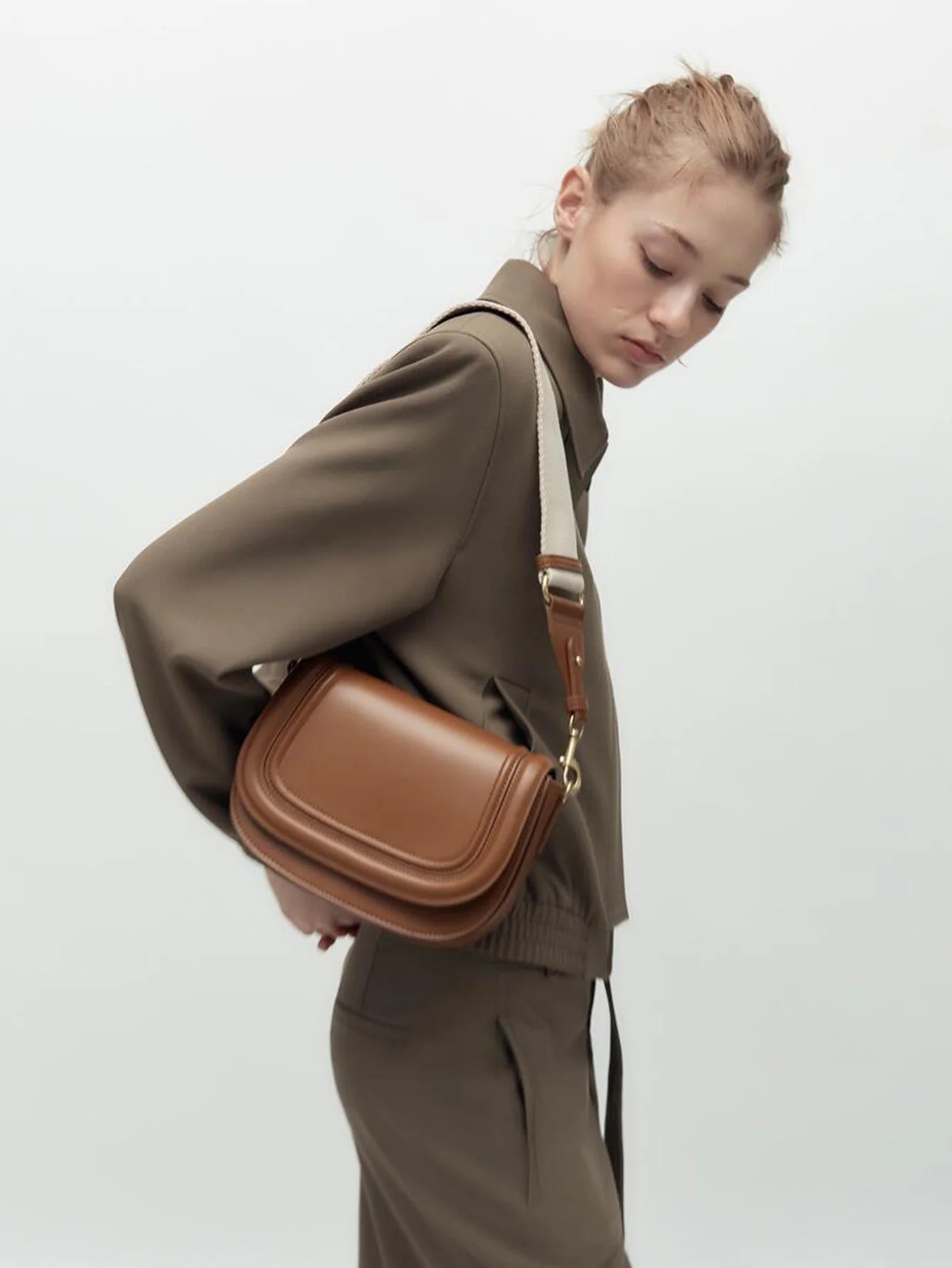 Saddle Bag | Popular Foreign Trade Shoulder Bag & New Wide Shoulder Strap Diagonal Cross Armpit Bag Luxegan