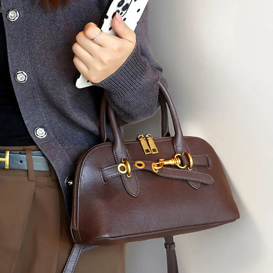 Luxury Designer Women's Bag | Genuine Leather Vintage Handbag & Cowhide Crossbody Luxegan