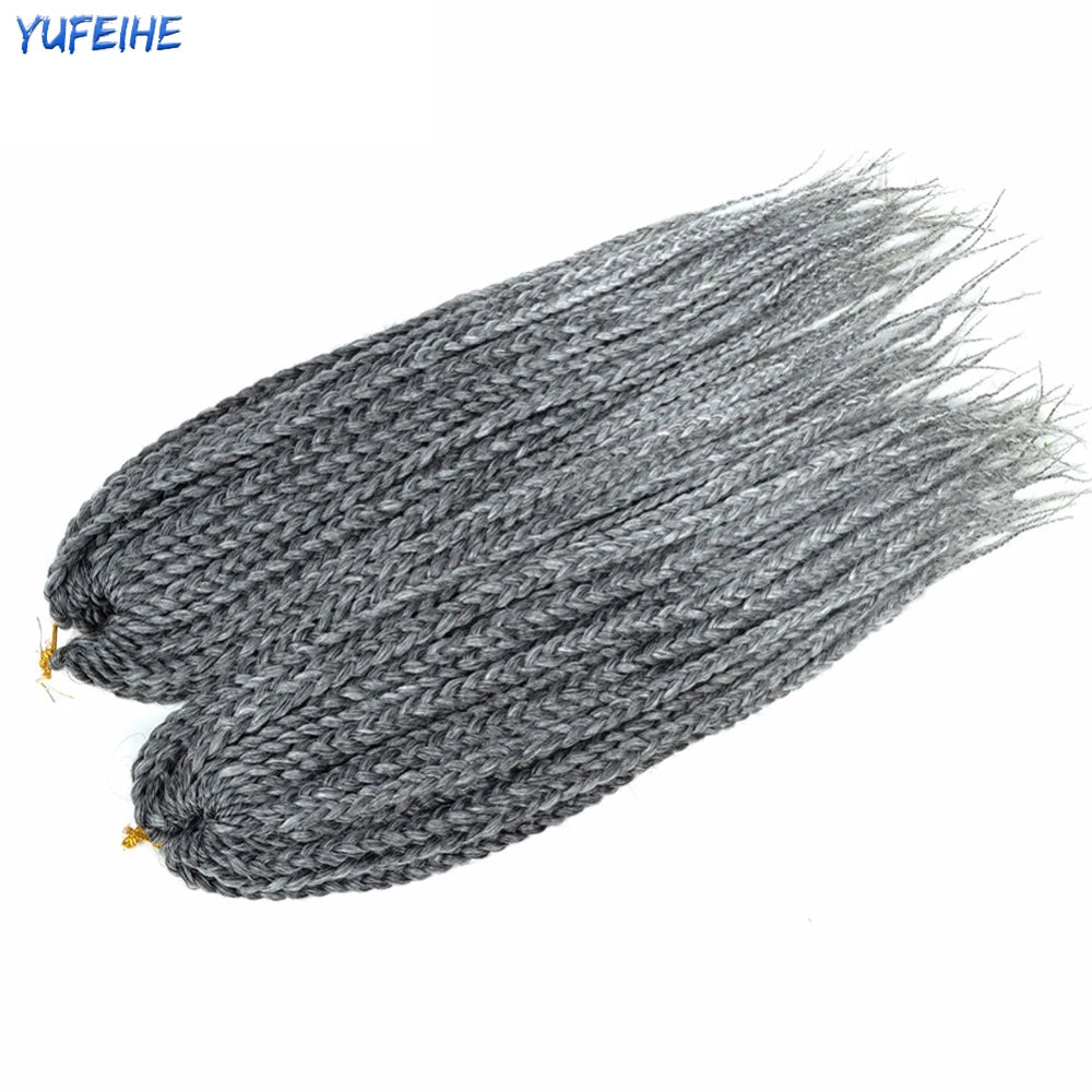 Ombre Box Braids Crochet Hair Extensions – Synthetic Straight Braiding Hair 14"/18"/24" | 22 Strands/Pack