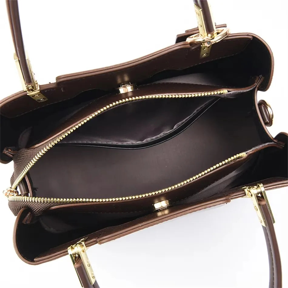 Genuine Soft PU Leather Handbags for Women | Vintage Shoulder Tote Bag & Large Capacity Purse