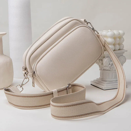 New Lychee Pattern Small Square Bag | Comfortable Weaving Strap Style Wide Shoulder Strap & Crossbody Bag Luxegan