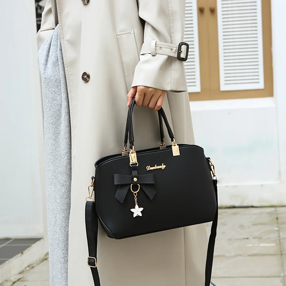 Elegant Shoulder Bag with Bowknot Decoration | Fashion Handbag for Work & Party Luxegan