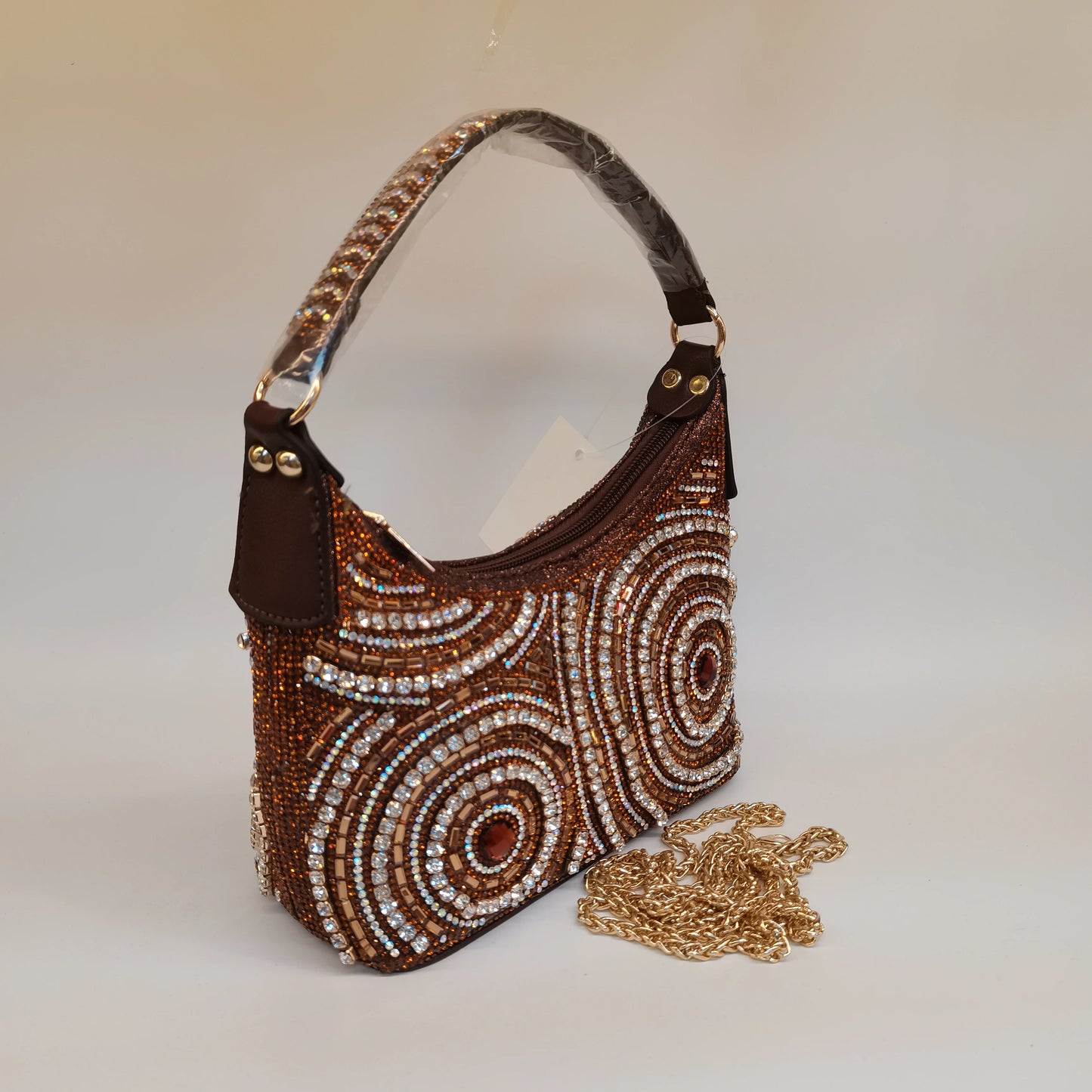 Soft Rhinestone Embellished Evening Bag | Fashion Chain Clutch