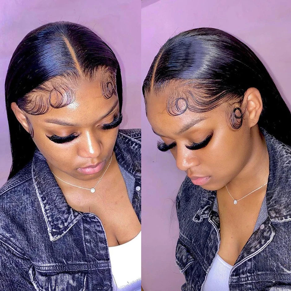 Glueless Wigs HD Human Hair Lace Frontal Wig Ready To Wear Bone Straight 13x4 Full Lace Front Human Hair Multi Parting Cleanranc