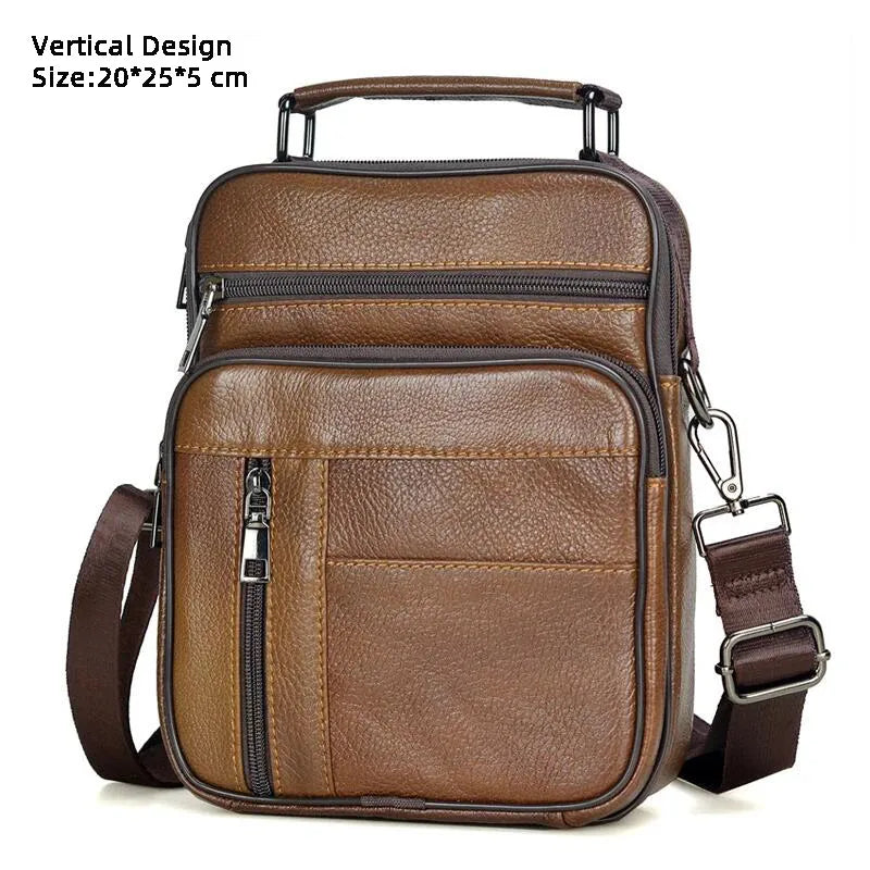 Hot Fashion Men's Genuine Leather Messenger Bag | Luxury Brand Soft Crossbody for Mini Pad & Shoulder Use Luxegan