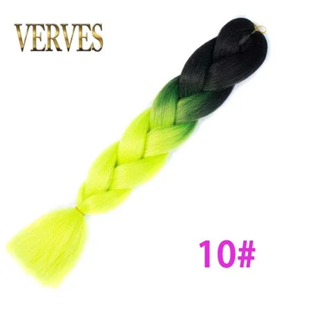 Synthetic Jumbo Braid Kanekalon Braiding Hair 24in | Ombre & Solid Colors | 100g