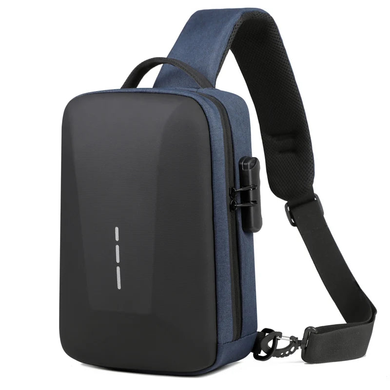 Anti-theft Combination Lock Chest Pack | Fashion Business Men's Crossbody Bag & Travel Shoulder Bag Luxegan