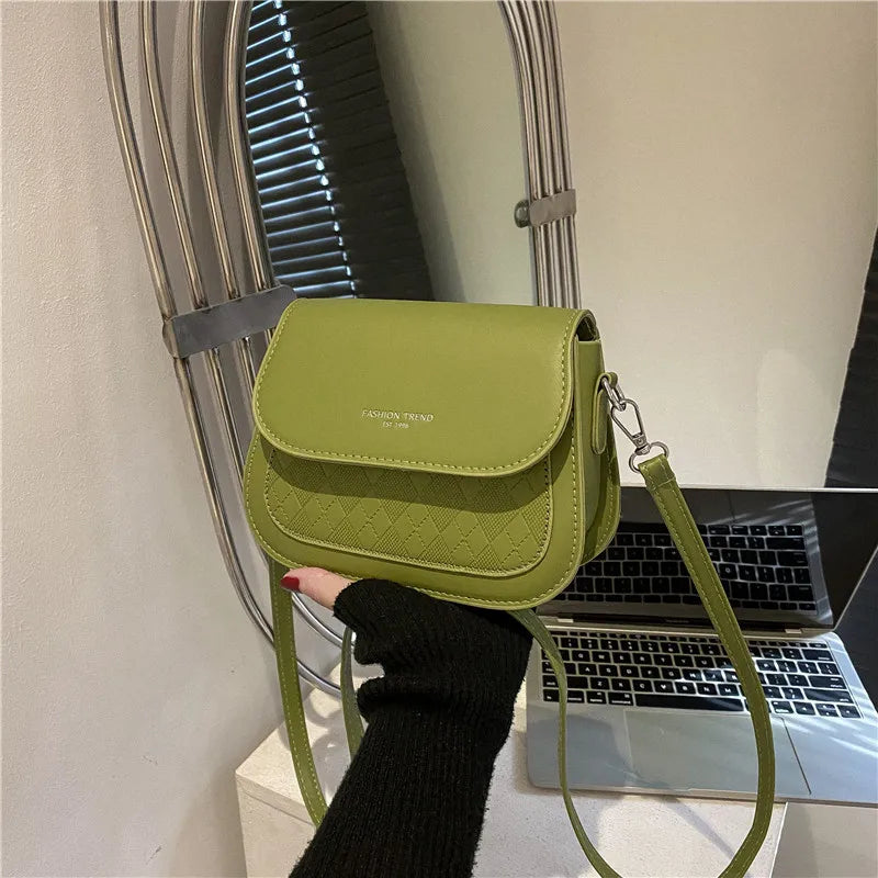 Small PU Leather Saddle Bag | Fashion Flap Crossbody Purse Luxegan