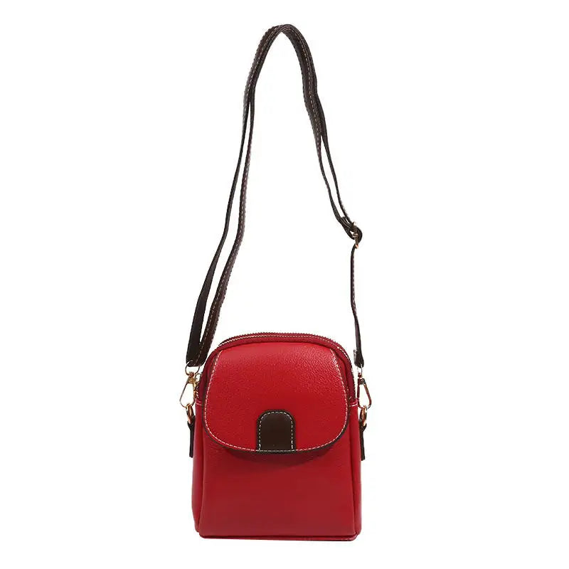 Fashion Leather Crossbody Bag for Women | Mini Shoulder Bag & Flip Zipper Messenger Bag (Students' Small Handbag) Luxegan