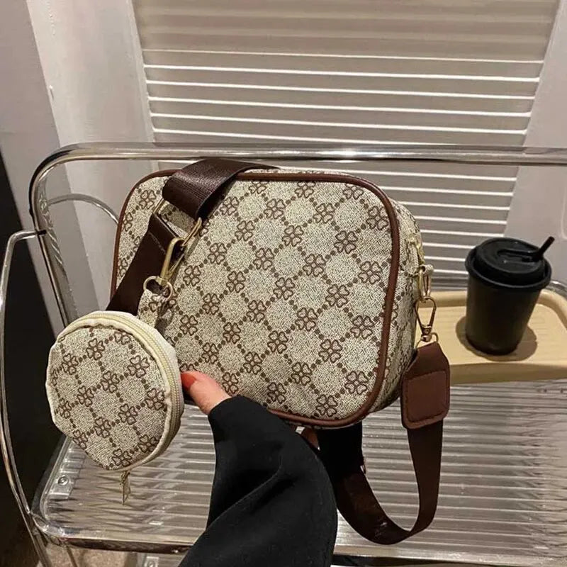 PU Leather Plaid Casual Tote | Moderate Hardness Vintage Handle Crossbody Bag Luxegan