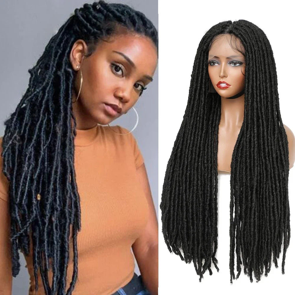  IPARTY 32" Knotless Faux Locs Wig | Full Lace Goddess Braids Luxegan