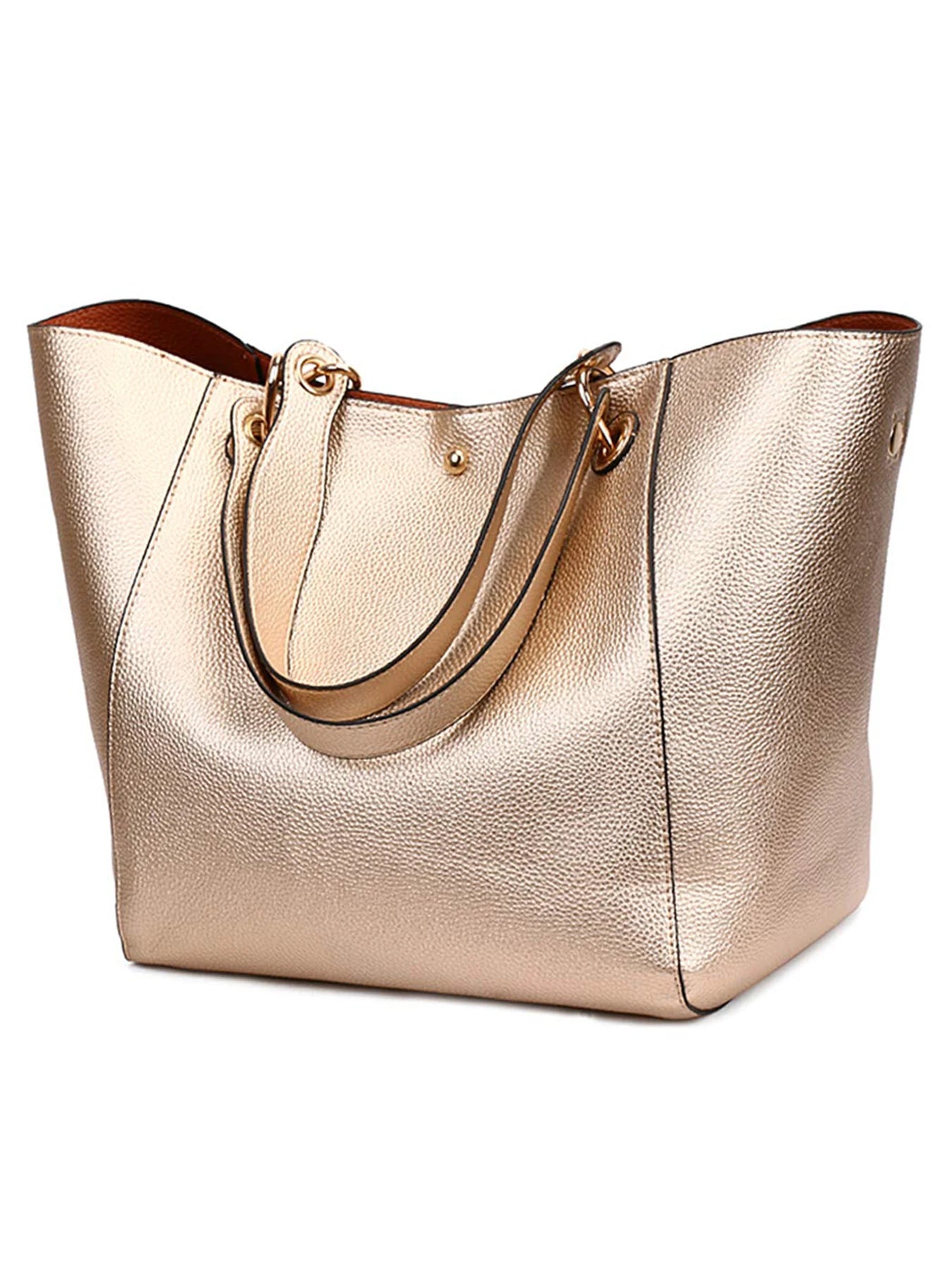 Women’s Large Waterproof PU Leather Tote | Sophisticated "Horizontal Square" Shoulder Bag | Elegant Top Handle Work Bag | "Dignified" High-Performance Large Handbag for Radiant Versatile Styling Luxegan