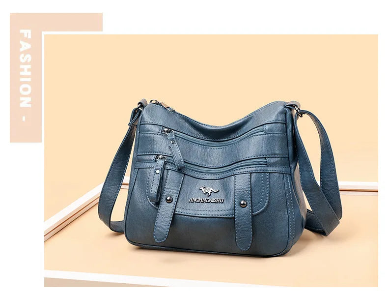 Soft Leather Mother Bag | Large Capacity Shoulder & Crossbody Bag Luxegan
