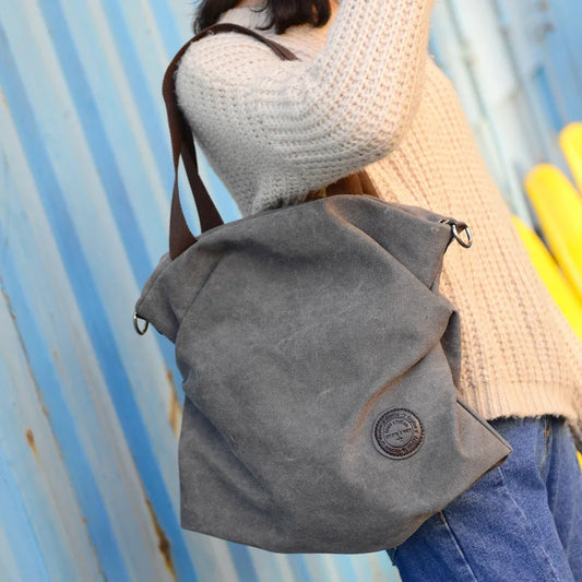 Canvas Large Capacity Tote | Casual Shoulder & Messenger Bag Luxegan