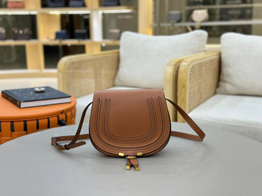 Latest Grain Calfskin Fringe Horseshoe Bag | Premium U-Shape Textured Shoulder & Crossbody | Solid Color Genuine Leather Satchel with Western Fringe Detail Luxegan