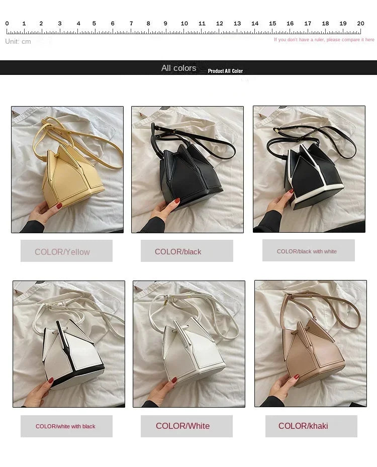 Women’s Niche Foldable Bucket Bag | Sophisticated Multifunctional Messenger Handbag | Elegant Urban Simplicity Shoulder Bag | Luxury Microfiber Synthetic Leather Portable Purse with "Dignified" Stereoscopic Build Luxegan