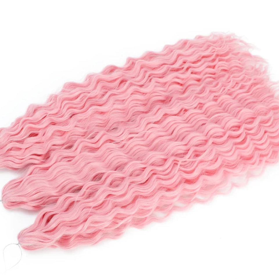 Ariel Curl Water Wave Twist Crochet Hair Extensions | Synthetic Ombre Braiding Hair 22-30 Inch - view 25