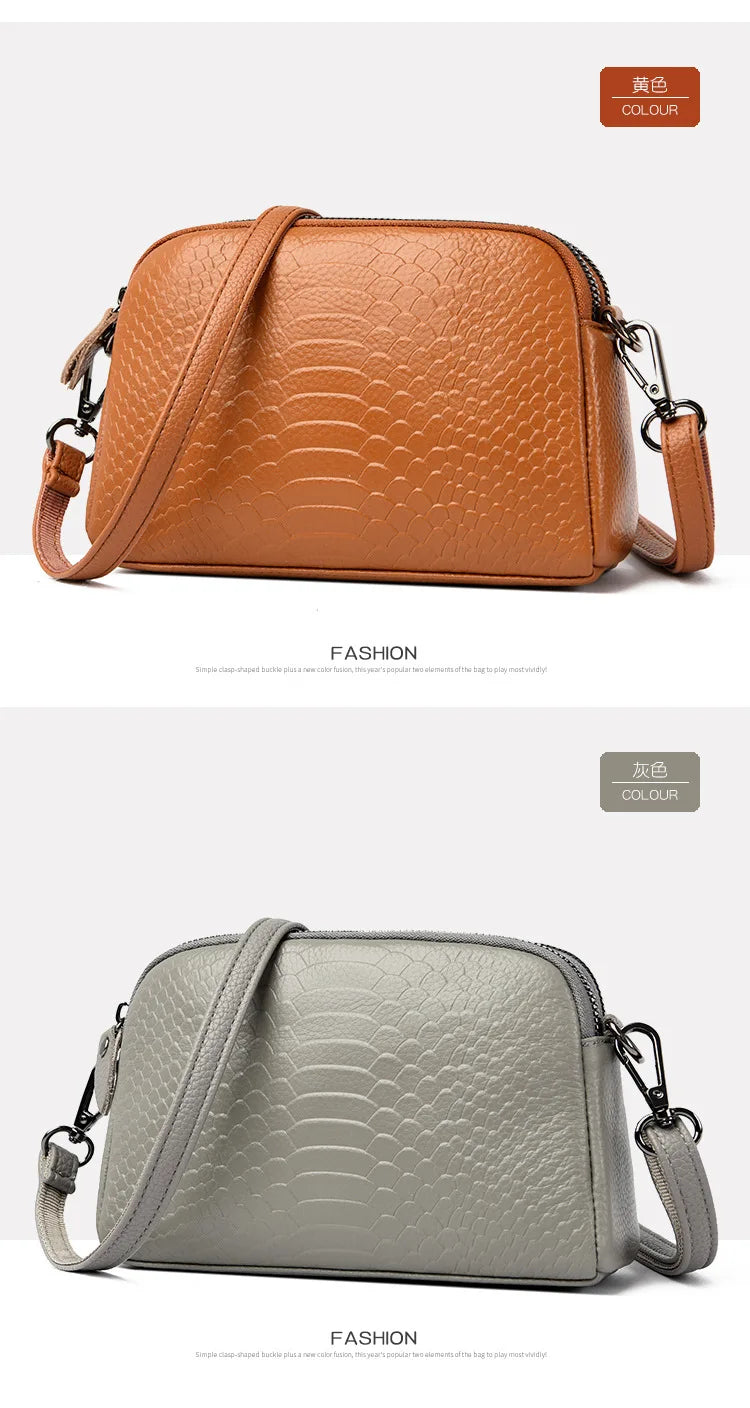 Cross Border Women's Crossbody Small Bag | New Fashion Genuine Cow Leather Single Shoulder Handbag (Trendy Messenger Bag) Luxegan