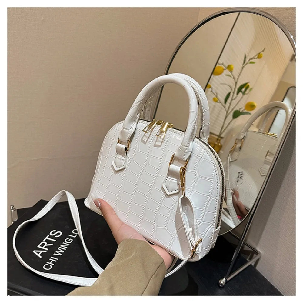 Retro Fashion PU Leather Shoulder Bag | New Women's Waterproof Crocodile Pattern Versatile Crossbody Bag Luxegan