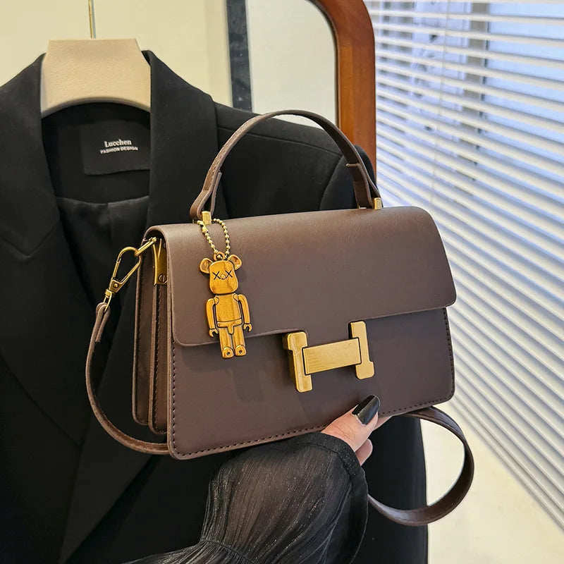 New Fashion Korean Style Small Square Bag | Textured Versatile Shoulder Crossbody Handbag for Women (Solid Color) Luxegan