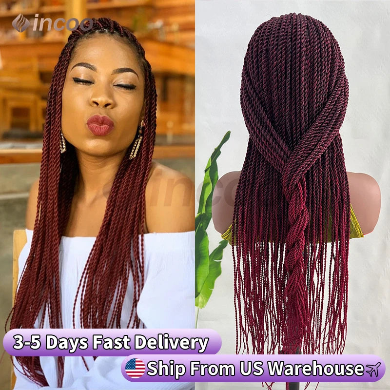 26-40 Inch Faux Locs Twist Wig | Full Lace | Small Box Braids