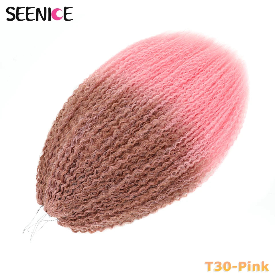Afro Kinky Curly Crochet Braiding Hair Extensions – Ombre Synthetic Braids for Women | 20 & 28 Inch