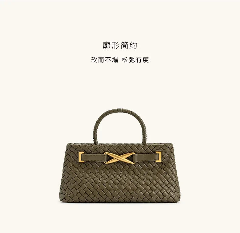 Woven Handbag | High-end Top Handle & Versatile Purse Luxegan