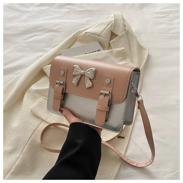 Fashion Square Small Crossbody Bags | Bowknot Decor Flap Shoulder Bag (For Summer Travel & Daily Use) Luxegan