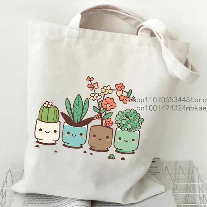 Vintage Radish Canvas Tote Bag | Women Gardening Lover Beach Shoulder Bag | Funny Phytology Travel Shopping Bags Plant Style Handbag Luxegan