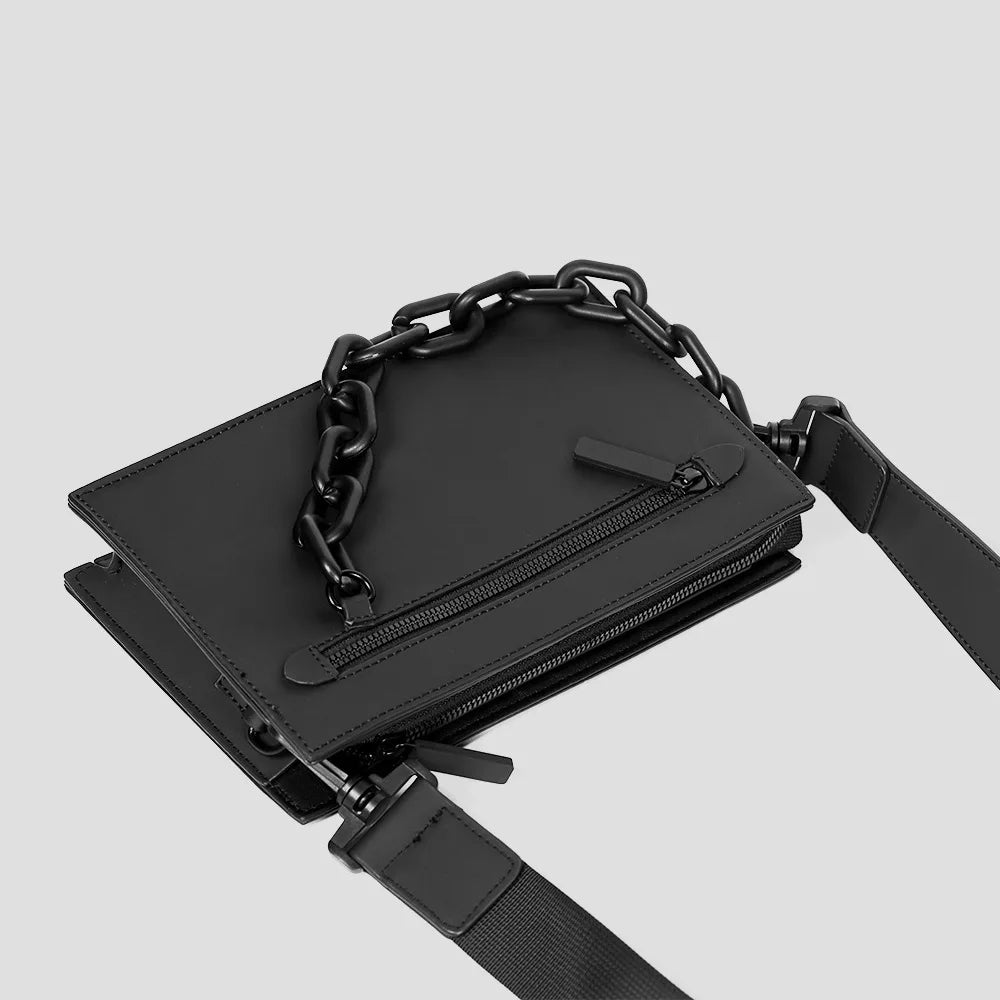 Designer 2-in-1 Square Box Crossbody | Hard PU Messenger Hand Bag Luxegan