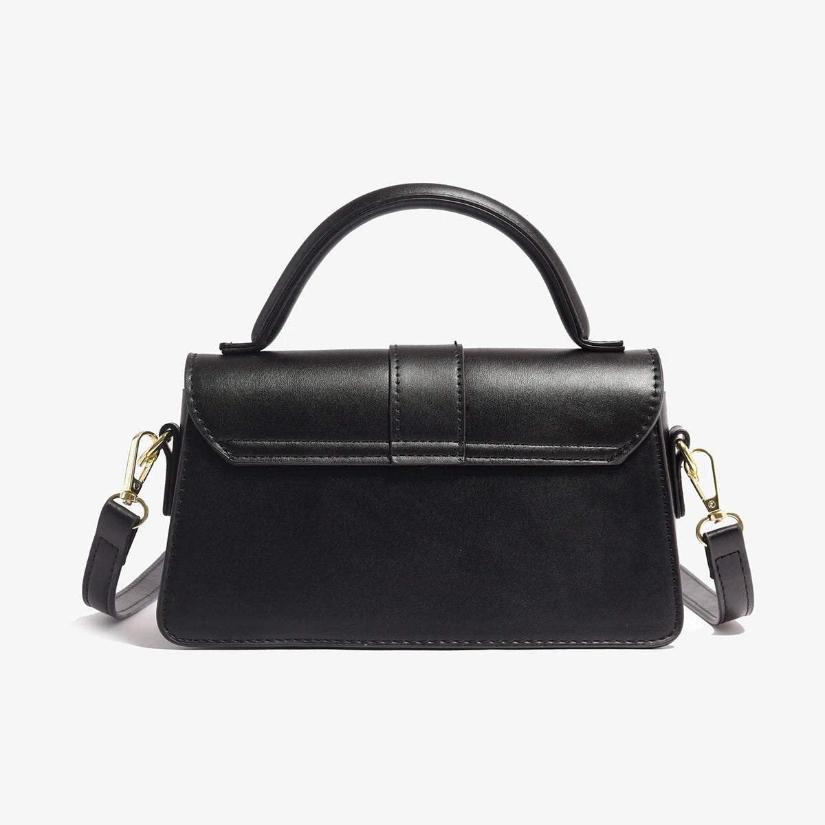 Leather Shoulder Bag for Women | Fashion Crossbody Bags & Vintage Underarm Bag (Square Satchel in Black) Luxegan