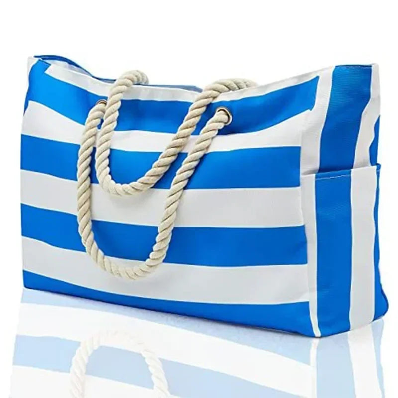 Large Waterproof Beach Tote Bag | Zipper Shoulder Bags & Waterproof Sandproof Swim Pool Bag Luxegan