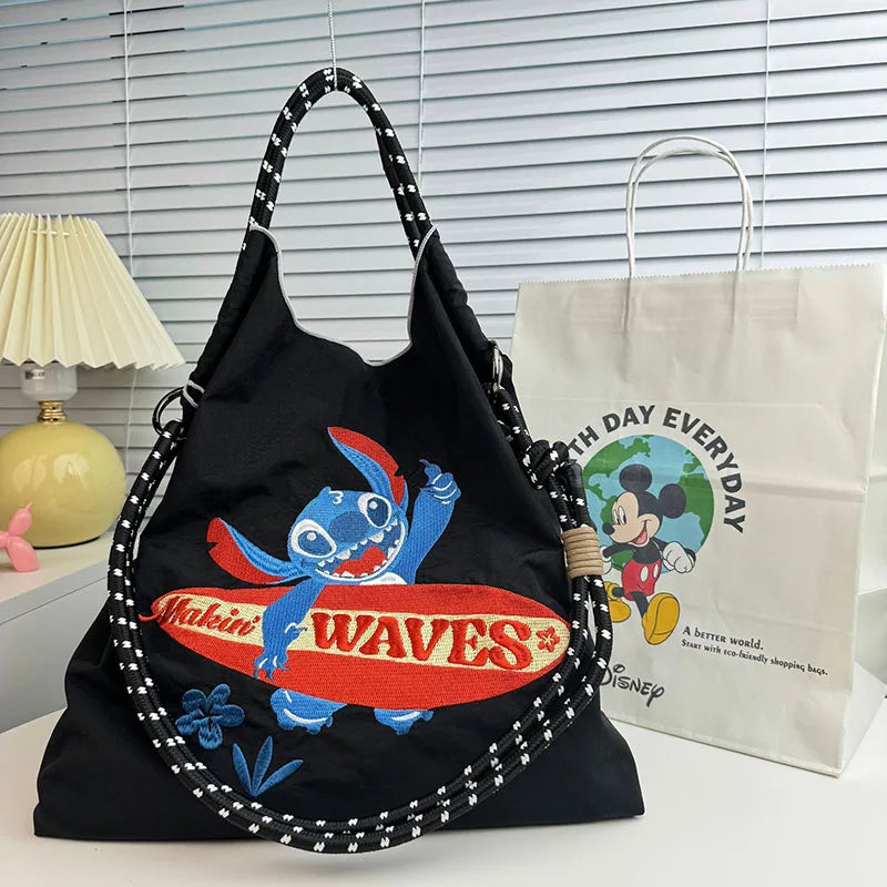 New Cartoon Cute Embroidered Nylon Tote Bag | Large Capacity Portable Folding Shopping & Shoulder Bag (Unisex) Luxegan