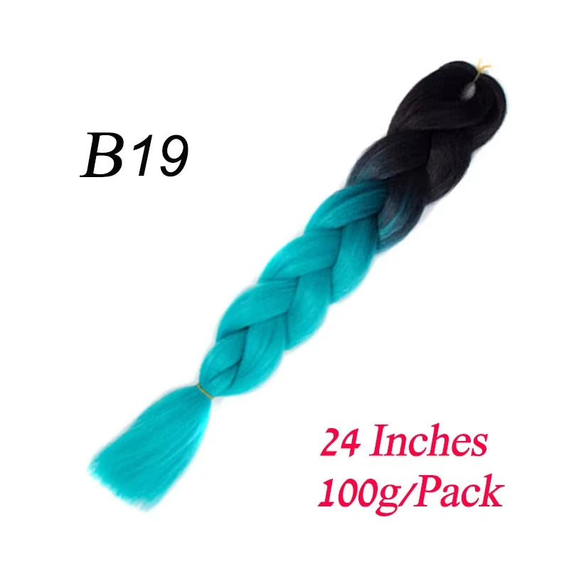 Lihui 24 Inch Pre-Stretched Synthetic Braiding Hair – Kanekalon Jumbo Braid | 100g | 100+ Ombre Colors